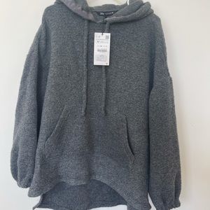 Dark grey sweater hoodie from Zara